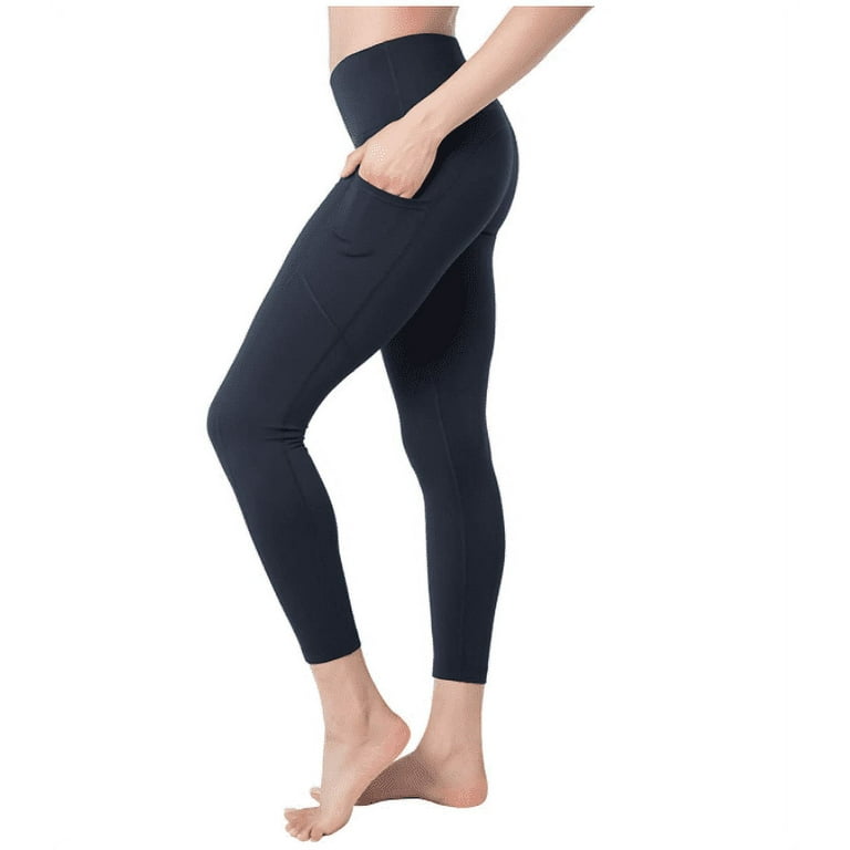 Velocity Women's High Waist Ankle Length Performance Leggings w/ Side  Pockets (Black, XL) 