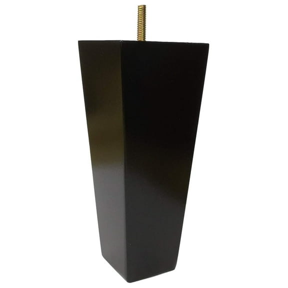 8" Espresso Wood Furniture Legs - Set of 4 - Rubberwood Sofa/Couch/Chair/Ottoman Legs - 3"x3" Top, 2"x2" Bottom, 5/16-18 Bolt