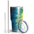 thumbnail image 2 of 30oz Colorful Rainbow Tie Dye Spiral Pattern Tumblers Stainless Steel Tumbler with Lid and Straw,Vacuum Insulated Double Wall Travel Tumbler Cups Mug with Cleaning Brush for Coffee,Tea, 2 of 7