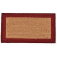 thumbnail image 1 of Sheltered Front Door Mat Coir Coco Fibers Rug 24x13 Natural-Border Red, 1 of 5