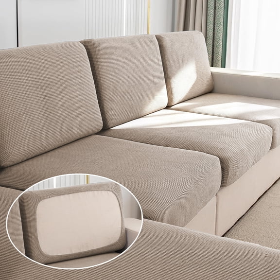 4 Pack Cushion Covers Replacement, Stretch Spandex Sofa Cushion Covers, Removable Washable Furniture Protector for Sofa, Couch, Sectional