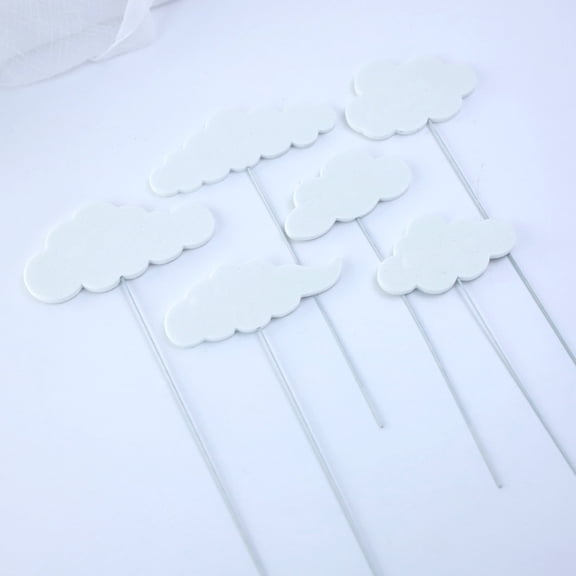 300pcs White Cloud Cake Toppers Sponge Picks for , Party Decorations for Kids Birthday, Baby Shower, Wedding, Valentine’s Day