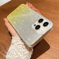 thumbnail image 3 of Compatible with iPhone 13 Pro Max Clear Case, Luxury Glitter Gradient Cute Bling Clear Phone Case for Women Girls Soft TPU Shockproof Camera Protective Back Cover Case - Yellow, 3 of 10