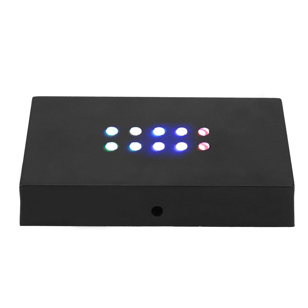 Colorful Light S Lamp Display Stand,LED Light Lamp Display Stand Crystal Glass Art Base Holder US Plug 100-240V