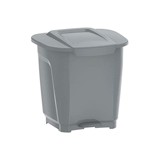 TRAMONTINA - Basurero T-Force, Contenedor de Cocina, de Polipropileno Inyectado en Color Gris, con Abertura de Pedal, Capacidad de 50 L