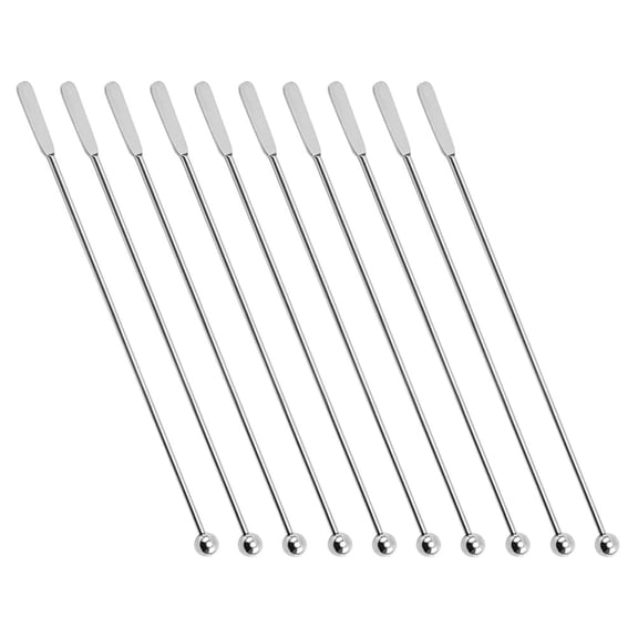 10pcs Long Handle Reusable Stainless Steel Stirring Rods Cocktail Swizzle Sticks