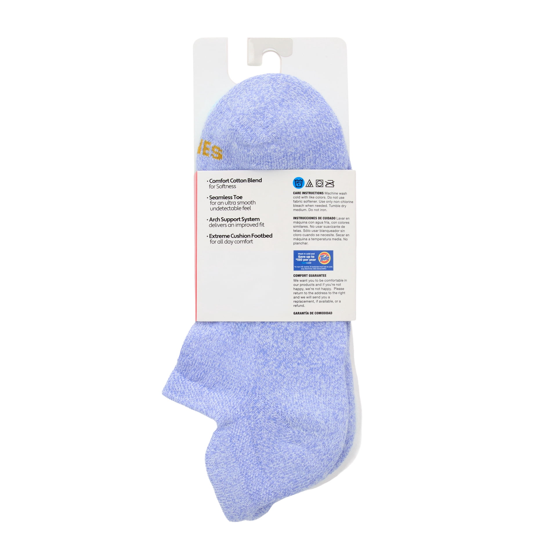 Hanes Womens Absolute Comfort No-Show Socks w/ Heel Shield, 4-Pack, Size 5-9
