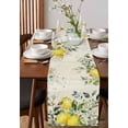 thumbnail image 4 of Table Runner Dresser Scarves 108 Inch Long,Watercolor Lemon Flower Leaves Linen Dining Table Runners Botanical Leaf on Retro Letter Tabletop Scarf for Wedding Holiday Party Kitchen, 4 of 9