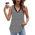 thumbnail image 2 of GERsome Summer Tank Tops for Women Lace V Neck Loose Fit Flowy Sleeveless T-Shirts Casual Vacation Curved Hem Muscle Tee S-2XL, 2 of 7