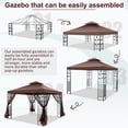 thumbnail image 6 of SANOPY 10'x13.3' Metal Patio Gazebo, Outdoor Gazebo Canopy Tent for Backyard with Mesh Curtains, Gazebos Shelter with Display Shelves, Steel Frame, Patio Covers for Tailgate, 6 of 9