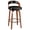 Black, variant on AHB 26" Swivel Bar Stools Set of 1, Counter Height Barstools with Back and Arms, Faux Leather PU Upholstered Chairs with Walnut Wood Frame for Kitchen Island Home Bar Cafe