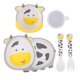 thumbnail image 1 of 5pcs Kids Laboration Bamboo Fibra de bambú Placa de alimentos placa de alimentos tazón taza cuchara cuchara fijada, 1 of 5
