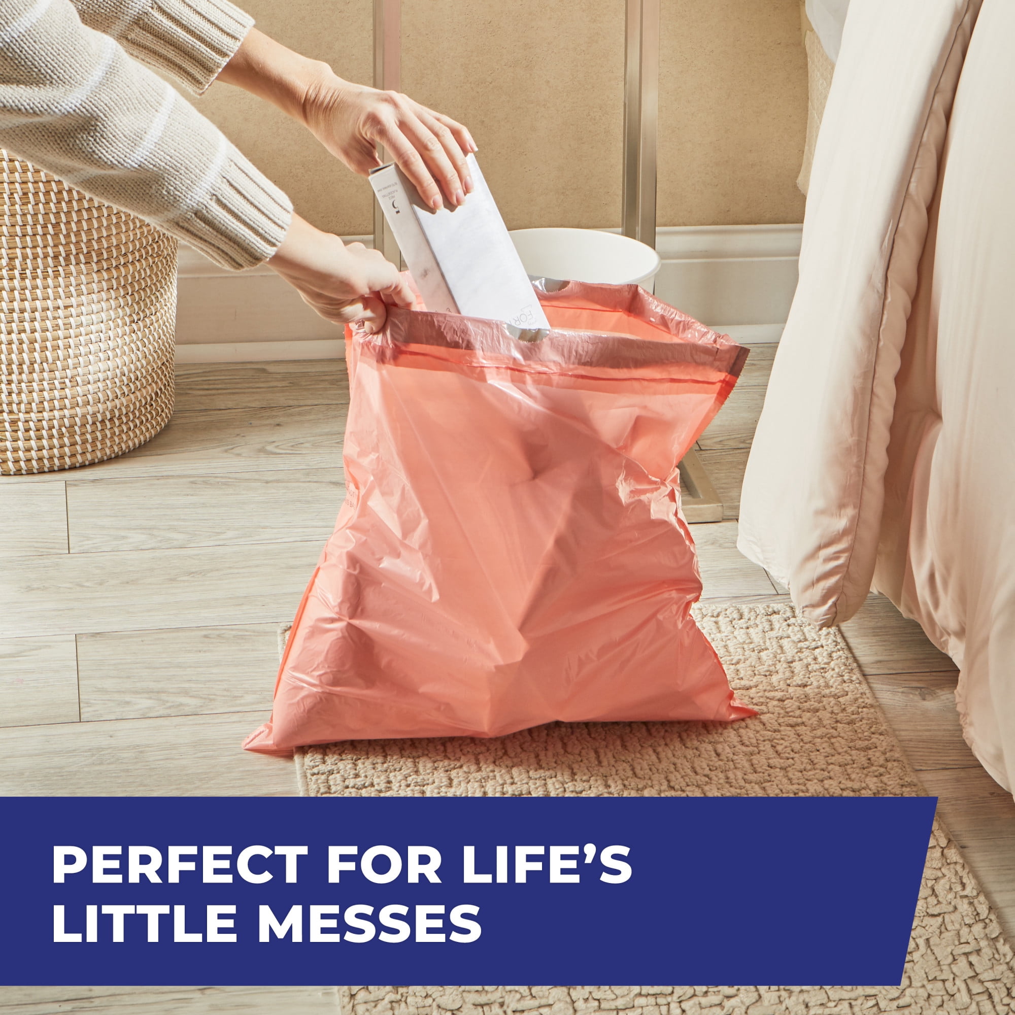 (8 pack) Hefty Small Trash Bags, Peach, Fabuloso Peach Scent, 4 Gallon, 20 Count