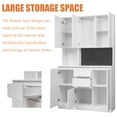 thumbnail image 5 of HIUU White Buffet Cabinet Storage with Drawers - Kitchen Pantry Cabinet with Microwave Stand and Charge Station, Tall Cabinet for Living room, Dining room., 5 of 7
