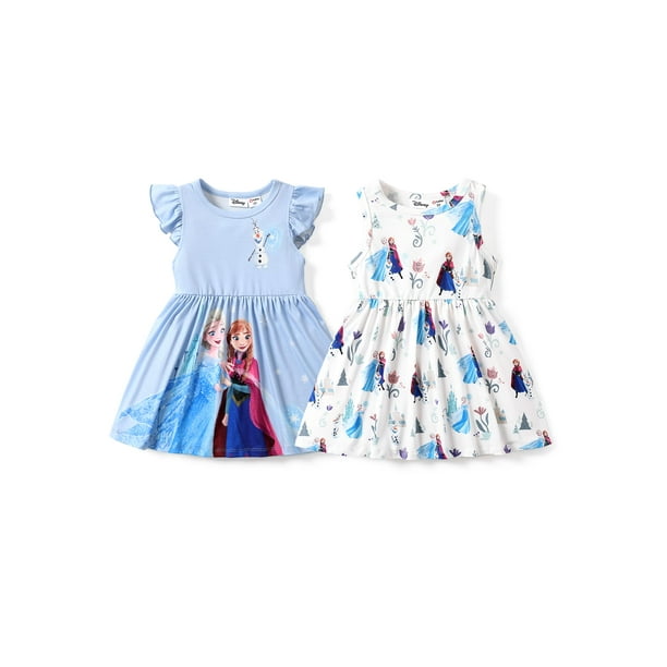 Vestidos para niñas pequeñas Disney Frozen Elsa&Anna, paquete de 2 unidades, 3-4 T
