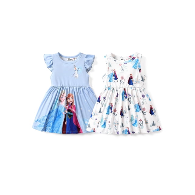 Vestidos para niñas pequeñas Disney Frozen Elsa&Anna, paquete de 2 unidades, 3-4 T