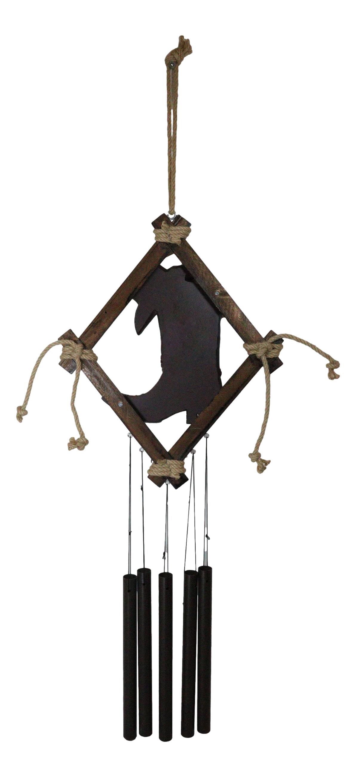 Rustic Western Texas Cowboy Boot And Hat Faux Leather Decorative Wind Chime