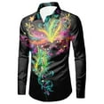 thumbnail image 5 of ChaoLingNeng Mens Shirt Sequin Button Down Top Mens Party Shirt,Men Casual Long Sleeve Autumn Winter Carnival 3D Printed Shirts Fashion Top Blouse Shirts,Mardi Gras Holiday Shirt for Men, 5 of 5