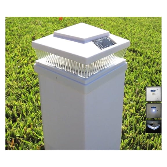 Plastic White 6 X 6 Outdoor 5 LED 78Lumens Solar Post Light (Pack of 4)