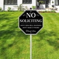 thumbnail image 3 of Uflashmi No Soliciting Yard Sign for House Yard with Stake, Metal, Black and White, 10 x 28 in, 3 of 8