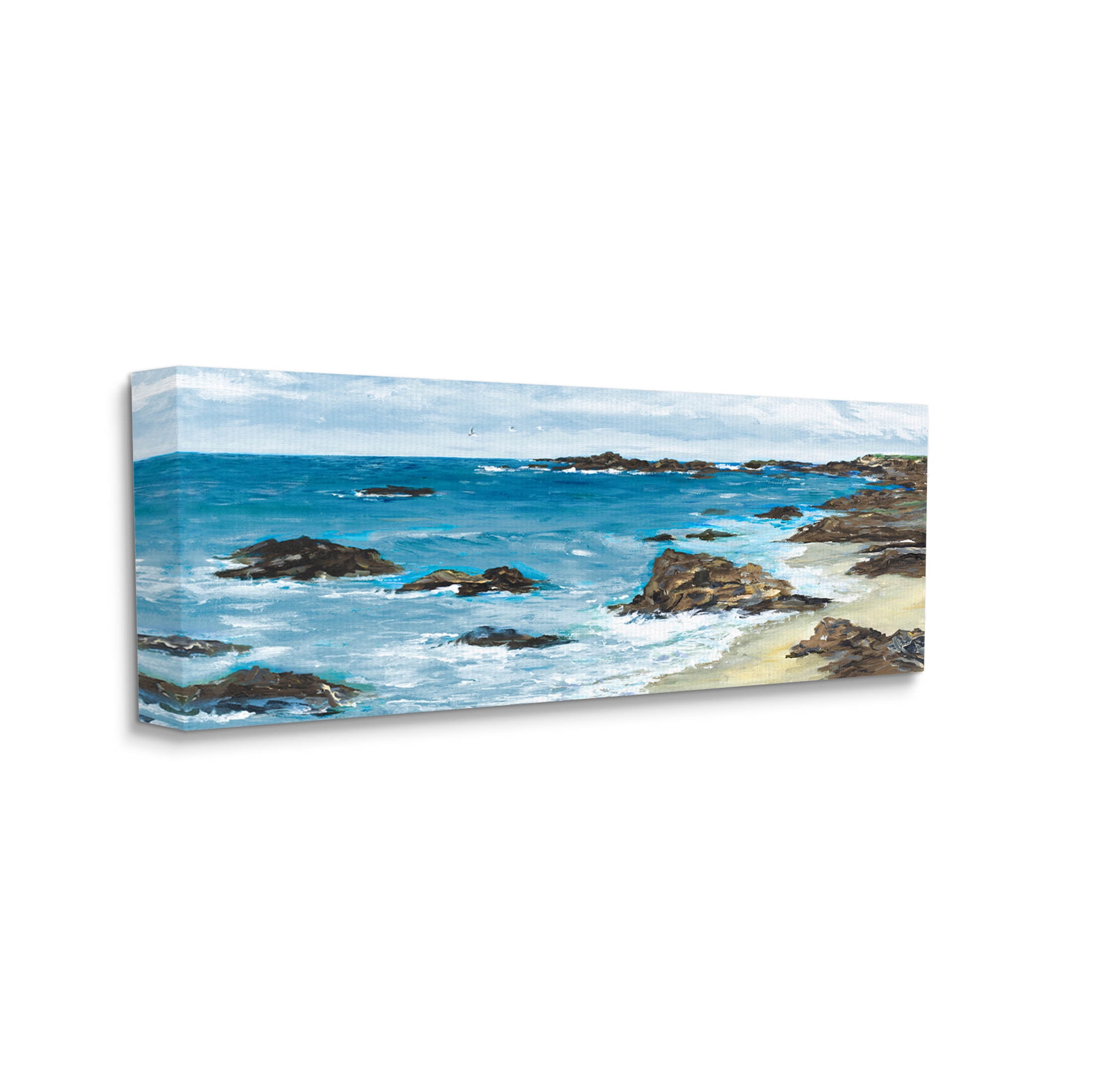 Stupell Industries Rocky Beach Coast Painting Painting Gallery Wrapped Canvas Print Wall Art, Design by Julie DeRice