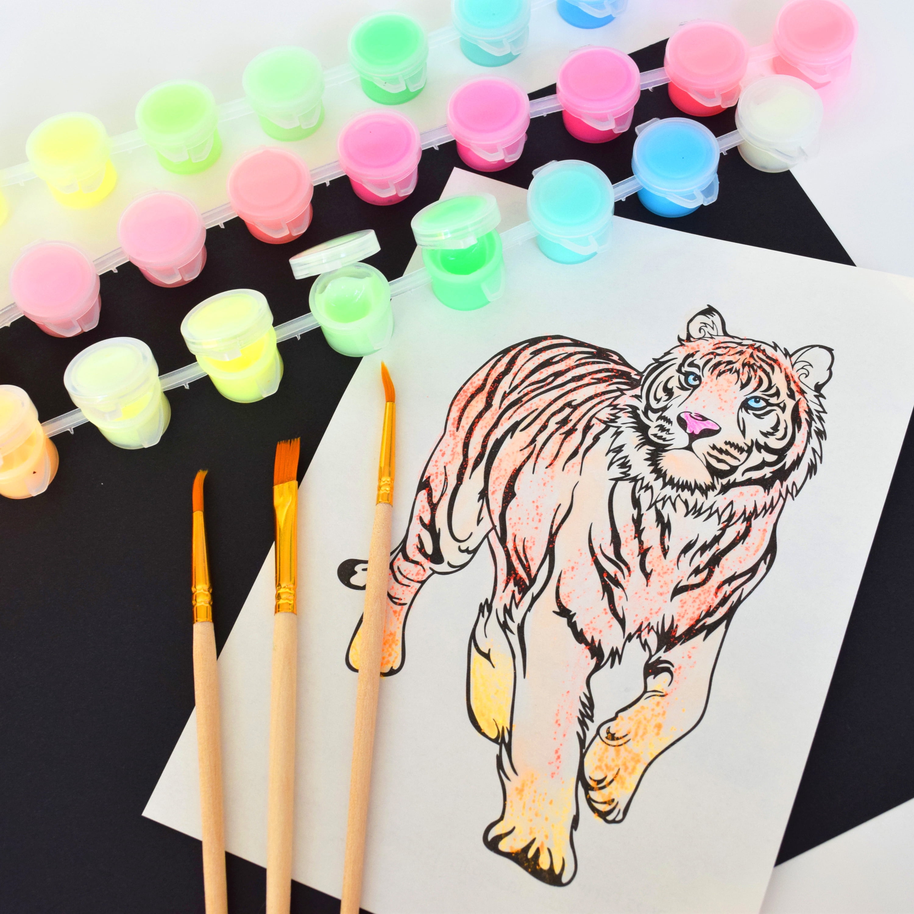 Art 101 Glow and Neon Drawing and Painting Art Set for Children and Adults, 61 Pieces, Multifunctional Set