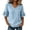 Blue, variant on Umfun Women's Plus Size V-Neck Ruffle Sleeve Blouse - Side Button Detail Loose Fit Tunic Top for Semi-Formal & Casual Summer Wear