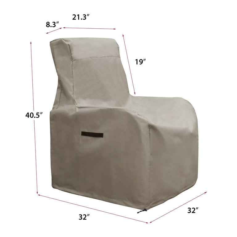 Skypatio Outdoor Recliner Chair Cover Patio Furniture Chair Cover 420D Oxford Waterproof Khaki