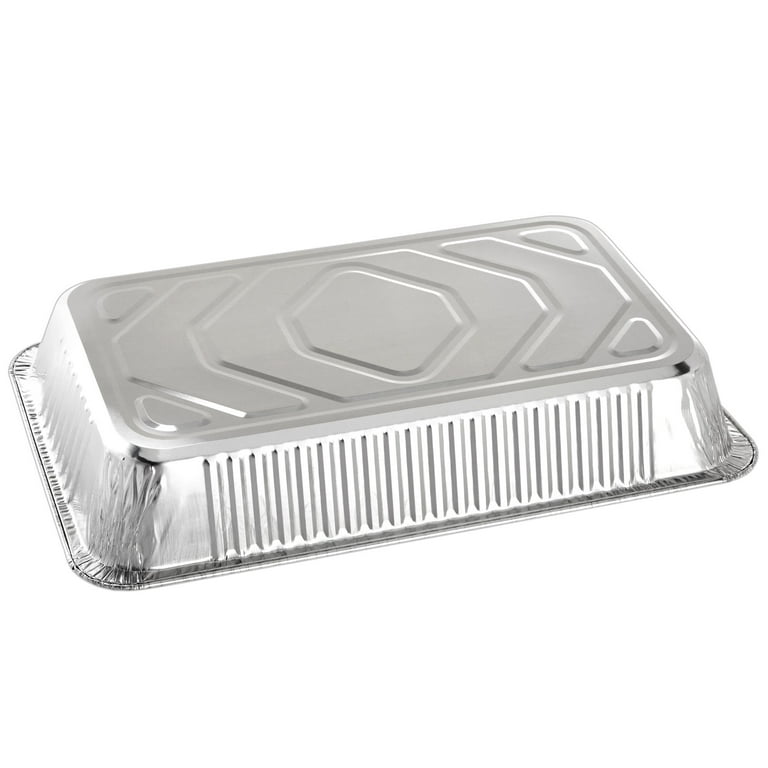 Durable Disposable Aluminum Foil Steam Roaster Pans, Full Size Deep 20x13x3  Inches, Heavy Duty Baking Roasting Broiling Catering Thanksgiving Turkey