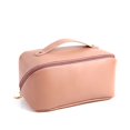 thumbnail image 2 of Bolsa de maquillaje para mujer de gran capacidad con tapeta grande abierta y bolsa de almacenamiento con cremallera de PU de alta gama, 2 of 6