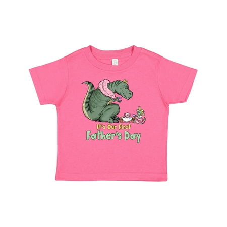 

Inktastic It s Our First Father s Day Tea Rex Party Boys or Girls Baby T-Shirt