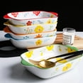 thumbnail image 3 of Cheese Baked Rice Baking Dish Ceramic Rectangular Hand-painted Flowers Home Microwave Oven Special Baking Baking Bowl, 3 of 4