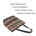 thumbnail image 3 of FORMRS Womens Canvas Tote Bag with Zipper Inner Pocket Shoulder Handbag, Tribal Geometric, 3 of 7