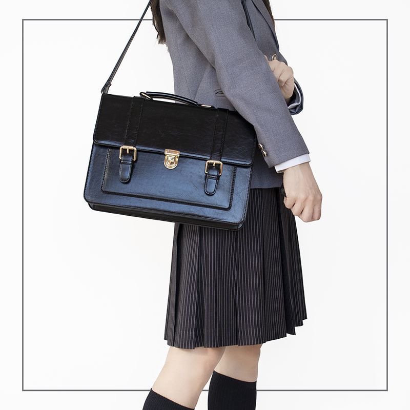 StyleSack Women s Vintage Japanese PU Leather Messenger Bag - Top Handle Briefcase Satchel Convertible Shoulder Bag for Office/College (13.39 × 9.84 × 2.76in)