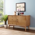 thumbnail image 2 of Bowery Hill Mid-Century 3 Drawer Wood Media Console Table in Acorn, 2 of 11
