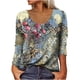 thumbnail image 2 of Puntoco Mujer Casual Camiseta Manga Larga Cuello Redondo Floral Impreso Botones Blusa tops Puntoco Puntoco-505, 2 of 6