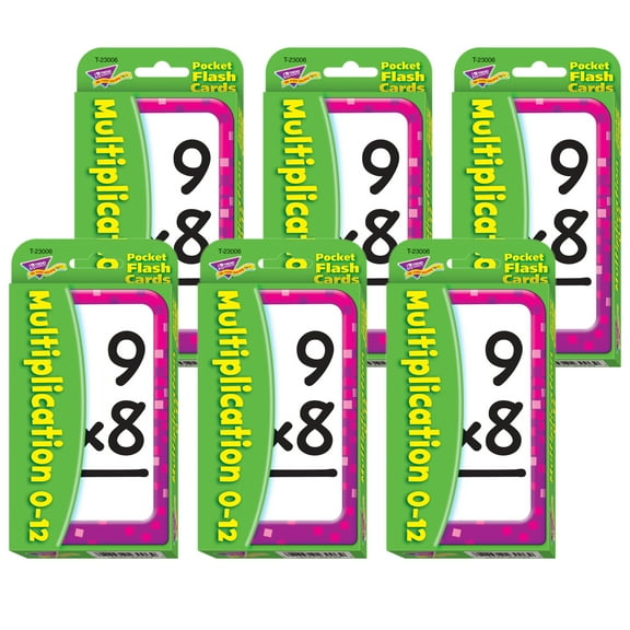 TREND Multiplication 0-12 Pocket Flash Cards, 6 Packs