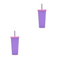 thumbnail image 2 of Wosthever Vaso de paja de plástico de doble capa, botella de té y café de estilo Simple, vaso de oficina para coche de gran capacidad Type6 NO6, 2 of 6