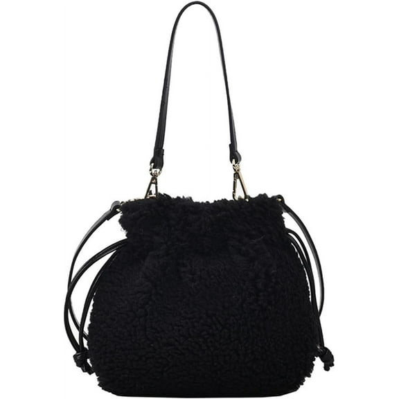 Women's Faux Fur Purse, Fleece Crossbody Bag, Fleece Shoulder Handbag