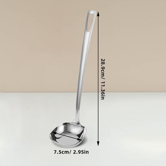 ibasenice Stainless Steel Cooking Ladle with Strainer, Plated, Nonslip Handle, Kitchen Utensil