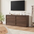 thumbnail image 4 of 3 Drawer Nightstand for Bedroom, 30in Tall Small End Side Table with Large Storage & Anti-Tip Design, Modern Bedside Table Organizer for Living Room, Entryway - Walnut, 4 of 7
