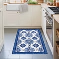 thumbnail image 3 of Entryway Rug 2'x3', Boho Blue Southwest Kitchen Runner Rugs Non-Slip Carpet Mats, Ethnic Western Geometric Abstract Bedside Rugs Runners Washable Floor Carpet for Bathroom Laundry Room, 3 of 8