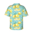 thumbnail image 3 of Uemuo Yellow Lemon Printed Regular Fit Short Sleeve Casual Hawaiian Shirt for Men,Aloha shirt,Tropical shirt,Floral print shirt,Vacation Beach shirt-XX-Large, 3 of 9