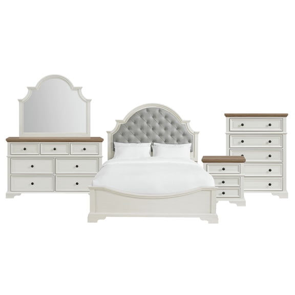 Picket House Furnishings Ulysses Youth Queen UPH 5PC Bedroom Set in White
