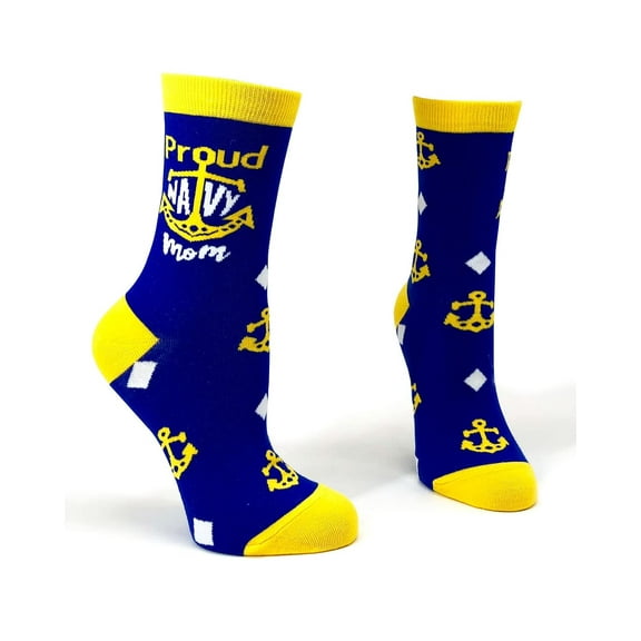 Fabdaz Proud Navy Mom Women's Novelty Crew Socks
