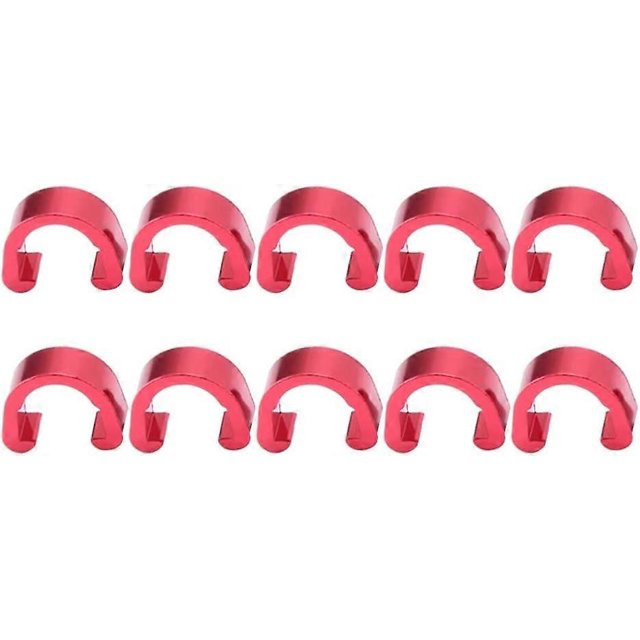 Abrazaderas en forma de C KAIYANG 10 piezas para bicicleta de montaña guía de manguera rojo