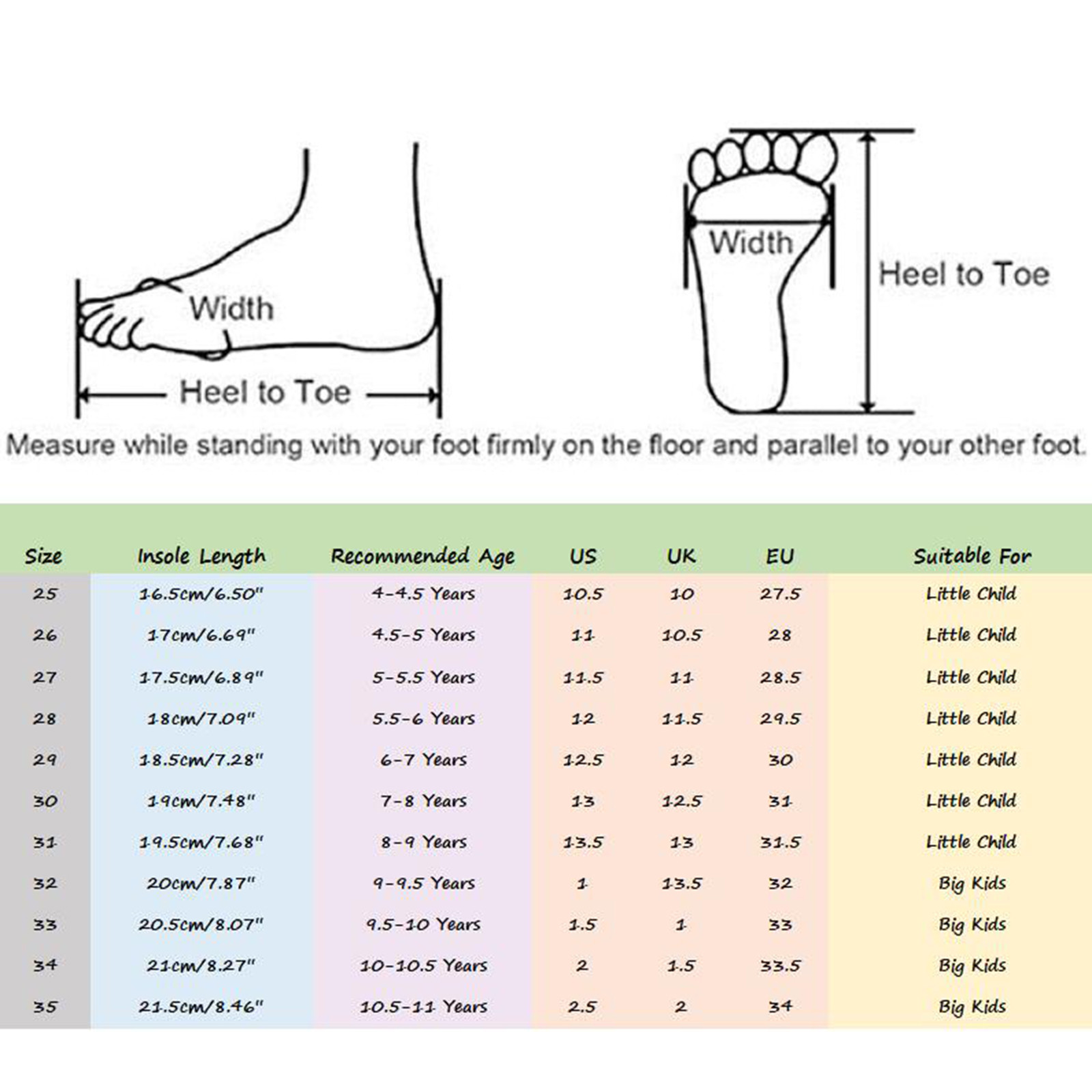 big kid size to women's size Aşkın Döviz