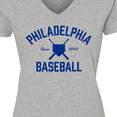 thumbnail image 4 of Inktastic Philadelphia Baseball Women's V-Neck T-Shirt, 4 of 5