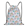 thumbnail image 1 of Xecao Unicorn DoingYoga Pattern Sports Drawstring Backpack - String Swim Gym Bag with Wet Proof Pocket for Women&Men-Small, 1 of 6