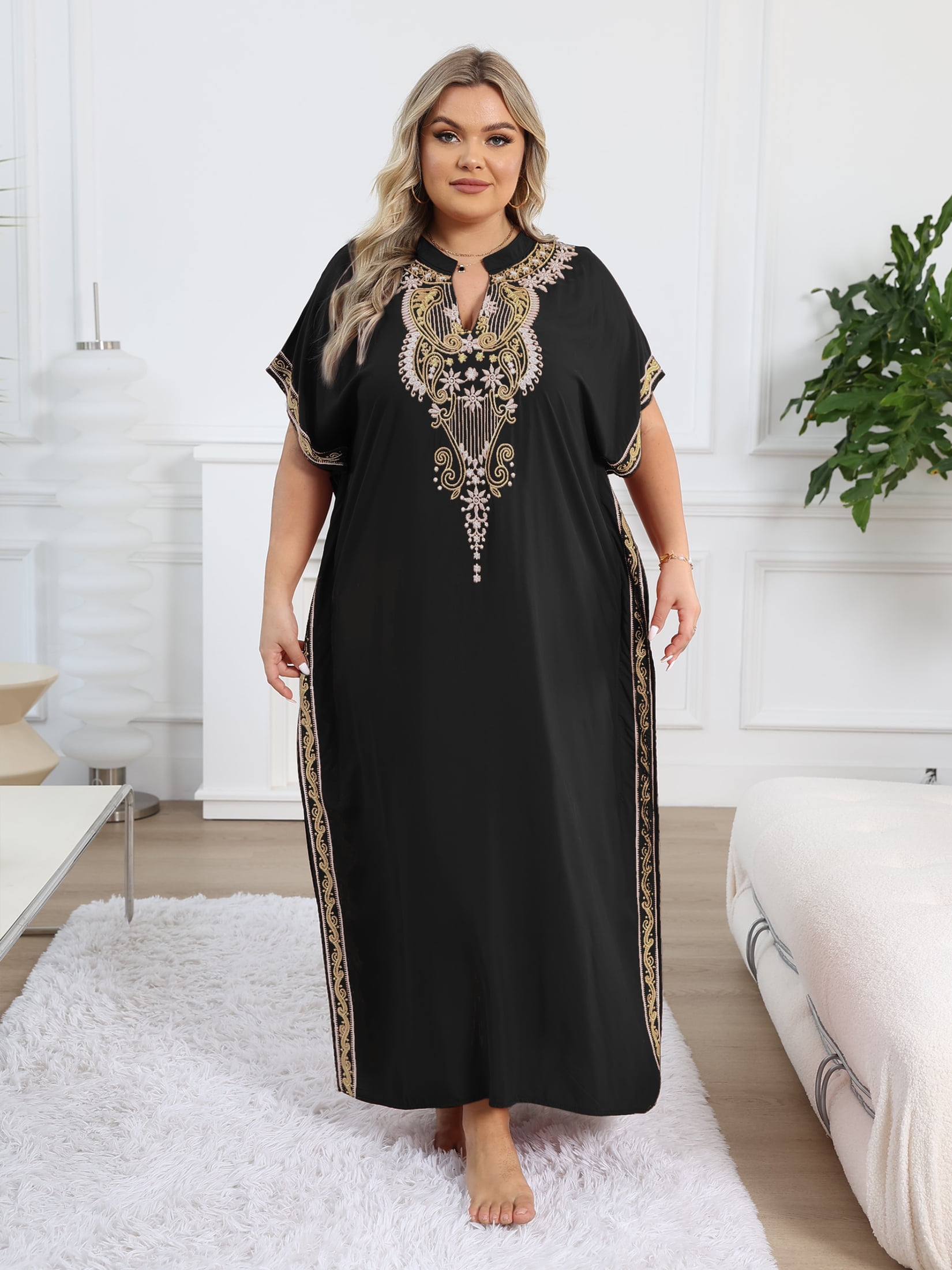 Moroccan Embroidered Kaftan Abaya Dresses for Women Bahrain